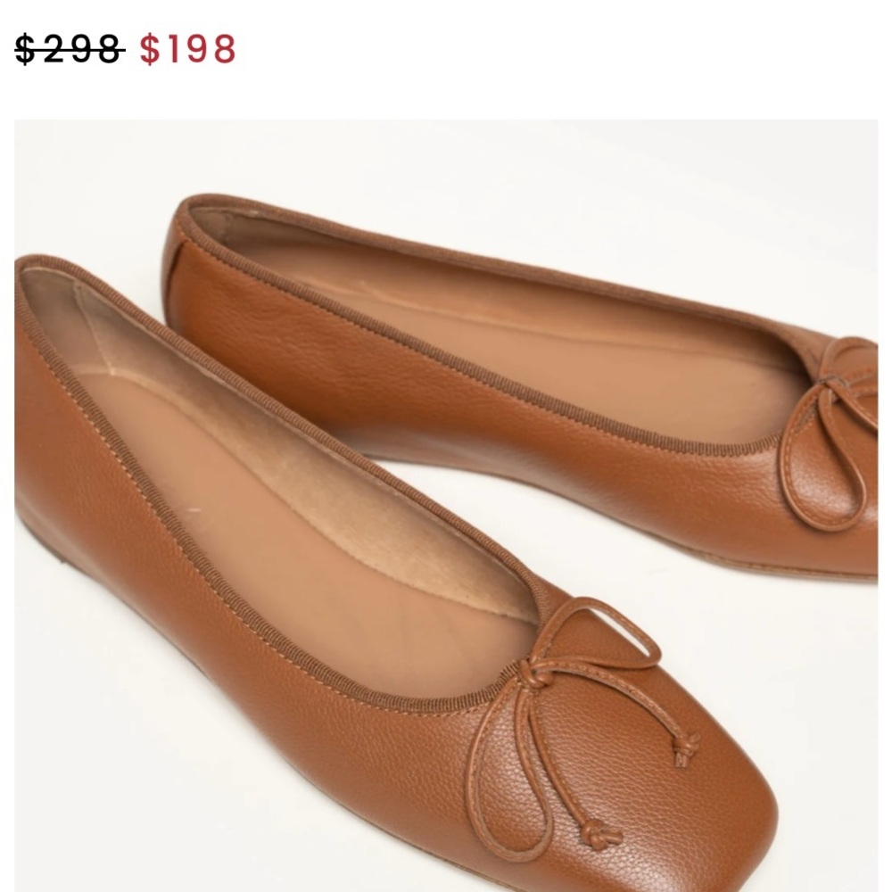 M. Gemi Tan Leather Ballet Flats